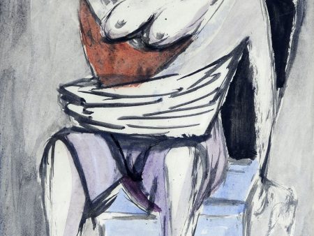 Woman on Blue Chair For Sale