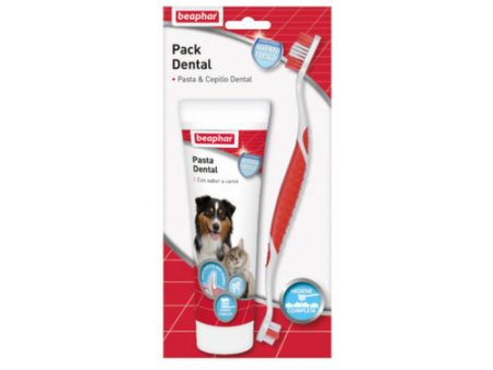 BEAPHAR Kit Limpieza Dental (Pasta+Cepillo) para Perros y Gatos Fashion