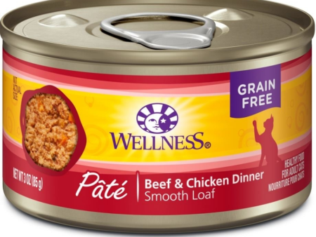 Wellness Complete Health Natural Grain Free Beef and Chicken Pate Wet Canned Cat Food For Sale