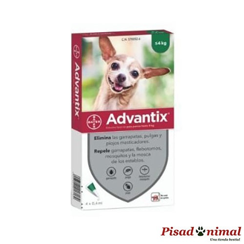 Pipetas Advantix Antiparasitarias para Perros Mini (1 a 4Kg) Caja de 4 Unidades Online Sale