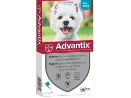 Pipetas Advantix Antiparasitarias para Perros pequeños (4 a 10Kg) Caja de 4 Unidades For Cheap