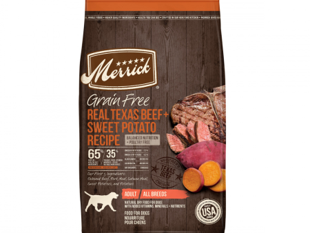 Merrick Premium Grain Free Dry Adult Dog Food Wholesome And Natural Kibble Real Texas Beef And Sweet Potato on Sale