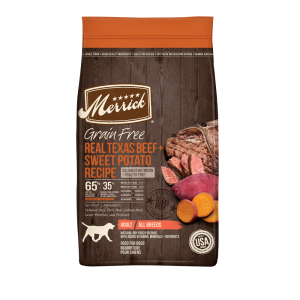 Merrick Premium Grain Free Dry Adult Dog Food Wholesome And Natural Kibble Real Texas Beef And Sweet Potato on Sale