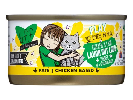 Weruva BFF PLAY Laugh Out Loud Chicken & Lamb in a Hydrating Puree Pate Wet Cat Food (12) 2.8 oz. Cans Supply