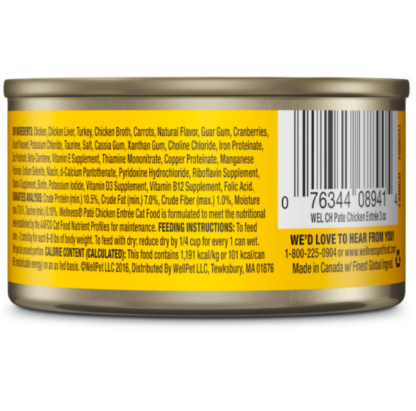 Wellness Complete Health Natural Grain Free Chicken Pate Wet Canned Cat Food For Discount