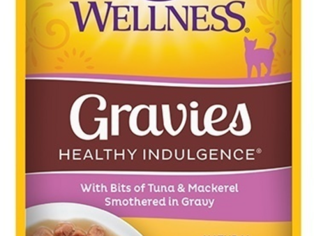 Wellness Healthy Indulgence Natural Grain Free Gravies with Tuna and Mackerel in Gravy Cat Food Pouch For Discount