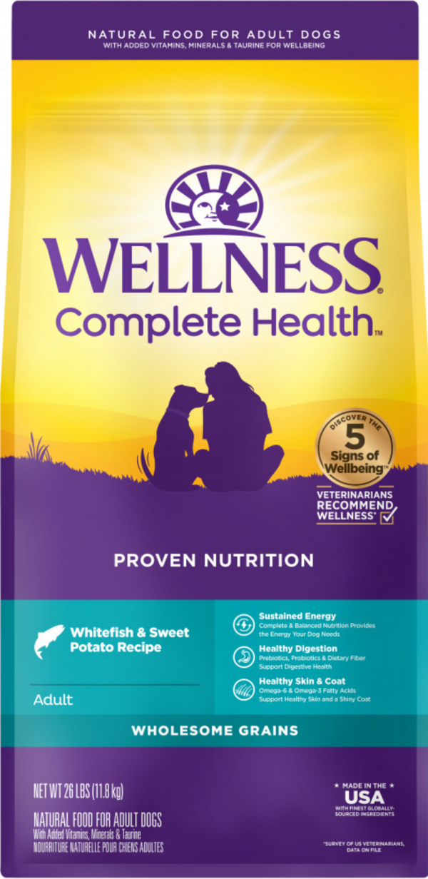 Wellness Complete Health Natural Adult Whitefish and Sweet Potato Recipe Dry Dog Food For Sale