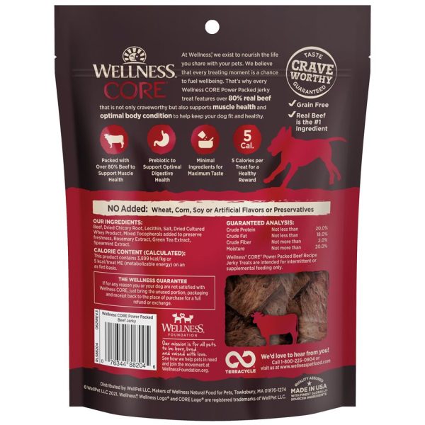 Wellness Core Power Packed Jerky Treats Beef Recipe 4oz Online Sale