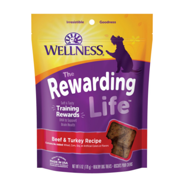 Wellness Natural Grain Free Wellbites Soft Beef and Turkey Recipe Dog Treats Sale