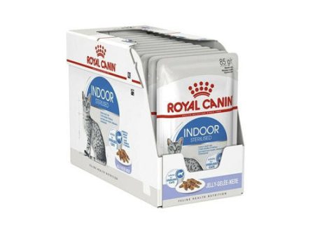 ROYAL CANIN INDOOR STERILISED Gelatina para Gatos 12x85gr For Sale