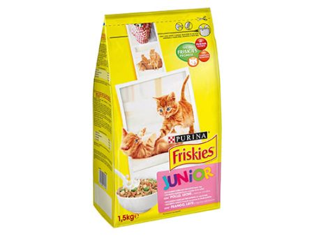 Pienso PURINA FRISKIES POLLO&LECHE&VERDURAS 1,5Kg para Gatitos on Sale