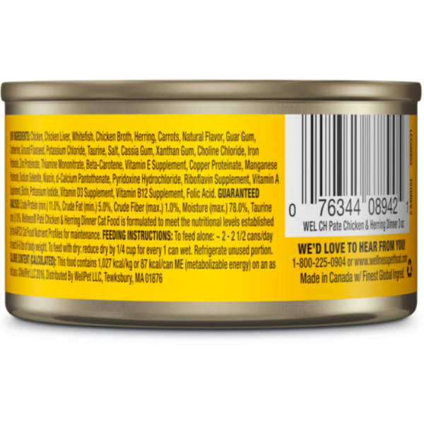 Wellness Complete Health Natural Grain Free Chicken and Herring Pate Wet Canned Cat Food Discount