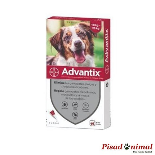 Pipetas Advantix Antiparasitarias para Perros Medianos (10-25kg) Adultos Caja de 4 Unidades on Sale